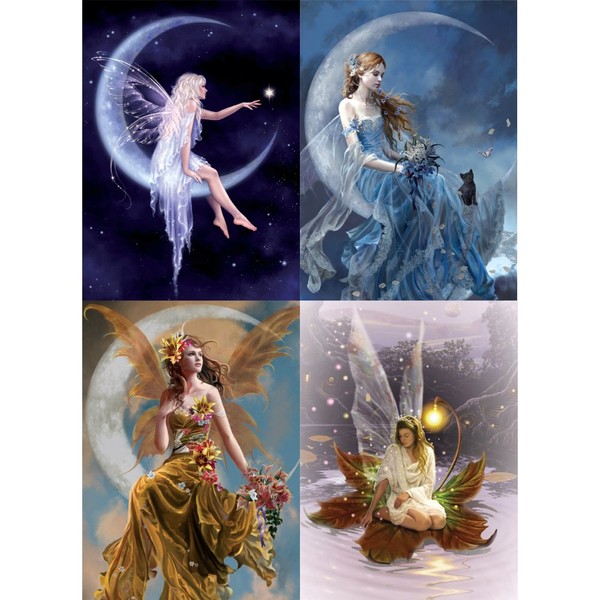 Tree-Free Greetings Moonlight Fairy All Occasion Card Assortment, 5 x
