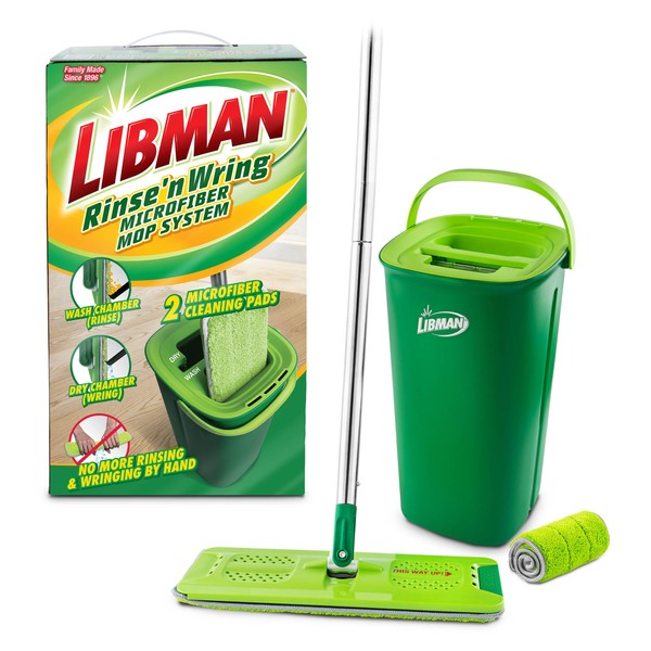 Libman Rinse 'n Wring Mop and Bucket System | Microfiber