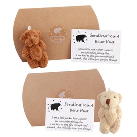 AXERHK Worry Bear, Pocket Hug, 2 Pack Soft Toy Pocket Bear, Sending You Hug Love Token, Cute and Fun Pocket Bear Hug and Special Encourage Gifts for Family Friends Lover Birthday Graduation