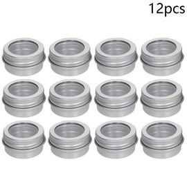 Othmro 12 Pack 0.17oz Round Clear Window Aluminum Cans Tin Can Screw Top Metal Lid Containers 5ml
