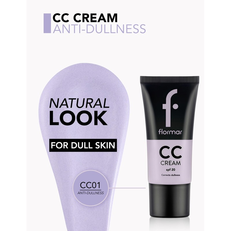 Flormar CC Cream Anti-Opacità SPF 20 con texture cremosa per