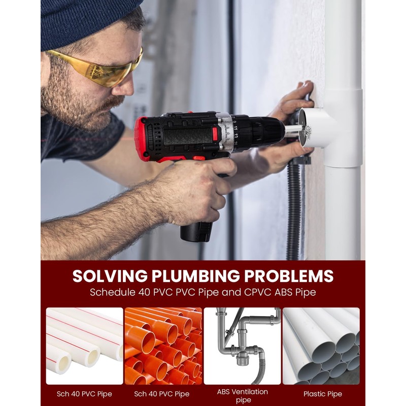 Ultimate 2 Inch PVC Pipe Reamer Kit with Head Aluminum,