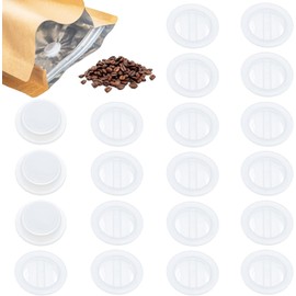 20 PCS CO2 Filter Valves for Coffee Canister PE Coffee Valve Canister Filter Set, Replacement CO2 Releasing Valves for Coffee Bean Container Degassing Way Breather Valve for Coffee Bag Food Bags