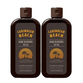 Caribbean Beach 캐리비안비치 다크 블렌딩 바디 태닝오일 250ml 2개 Caribbean Beach Dark Blending Body Tanning Oil 250ml 2pcs [250ml + 2 pieces]