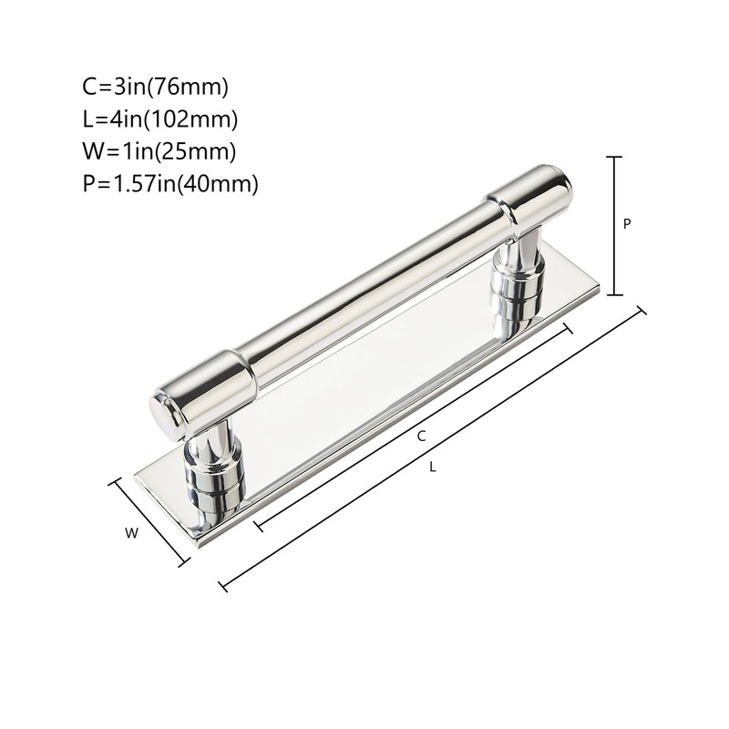 khtumeware 5 Pack 3 Inch(76 mm) Center to Center Polished