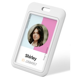 Uniclife - Soporte de identificación deslizante vertical de plástico duro con ventana transparente, bolsa protectora de tarjeta blanca tarjetas de conducir y pases, paquete de 3