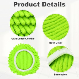 Pack of 4 Rotary Mop Heads for Vileda Turbo EasyWring Microfibre Pads Mop Triangle Spin Mop 360 Degree Rotary Mop Heads for All Floors, Machine Washable, Wet and Dry Use