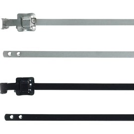 HellermannTyton 111-00149 MLT24SSC10-SS316/SP-BK Cable Ties 630 mm 10 mm Black Flaring Strap Closure, UV-Stabilis