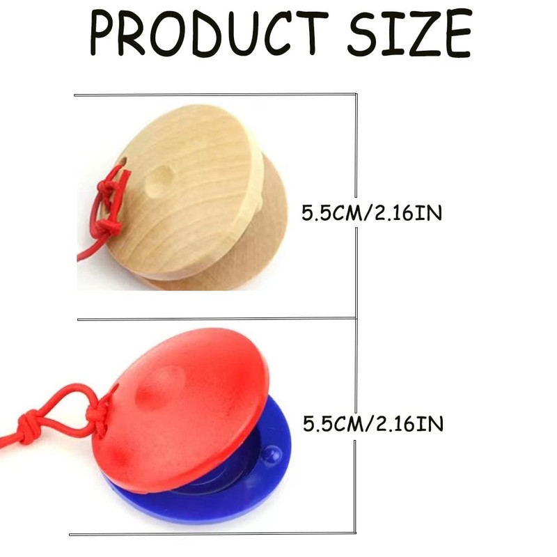 24 Pcs Musical Castanets Instrument, Clap Board Music Educational，Classroom DIY