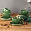 vicrays 6.5 oz Cappuccino Cups with Saucers, Set of 4,