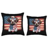 German Shorthaired Pointer USA Flag Throw Pillow