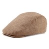 LADYBRO Classic Khaki Flat Newsboy Cap Cabbie Driving Scally Hats