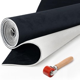 wzrasmiles 96“ × 60“ Dark Blue DIY Upgrade Suede Auto Headliner Fabric with Foam Backing Chic Interior Replacement for Car/Truck/SUV/RV Roofs