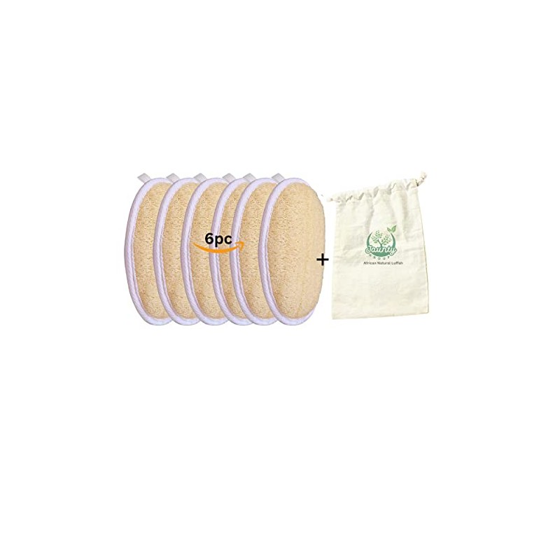 Jaunty Natural Loofah (Paquete de 5) Esponja Exfoliante Corporal Hecha