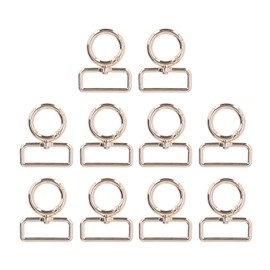 10 Pcs Keychain Dazzling Color Keychain Luggage Hardware Decoration Accessories Hook BuckleLight Gold