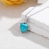 Genuine Turquoise Necklace for Women 925 Sterling Silver Natural Heart