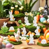 Wlicon 16 PCS Mini Easter Bunny Figurines Mini Resin Rabbits