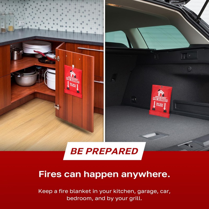 Signature Series Fire Blanket, Flame Suppression Fiberglass Blanket for Home