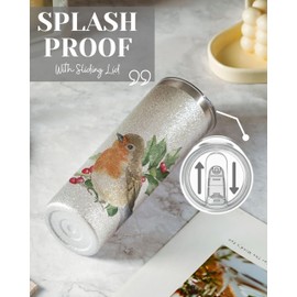 Robin Gifts - 20oz Stainless Steel Tumblers with Lids and Straws, Perfect Gifts for Robin Lovers, Mom, Girls, Women, for Christmas, Birthday, Thanksgiving