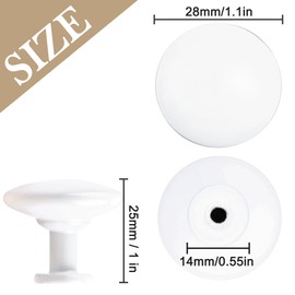 HUGOLEM Pack of 20 Round Mushroom Shape Drawer Pulls Varnish White Furniture Cupboard Aluminium Alloy Dresser Knobs Door Window Pull Handles Cabinet Hardware for Closet Wardrobe Pulls with Screws