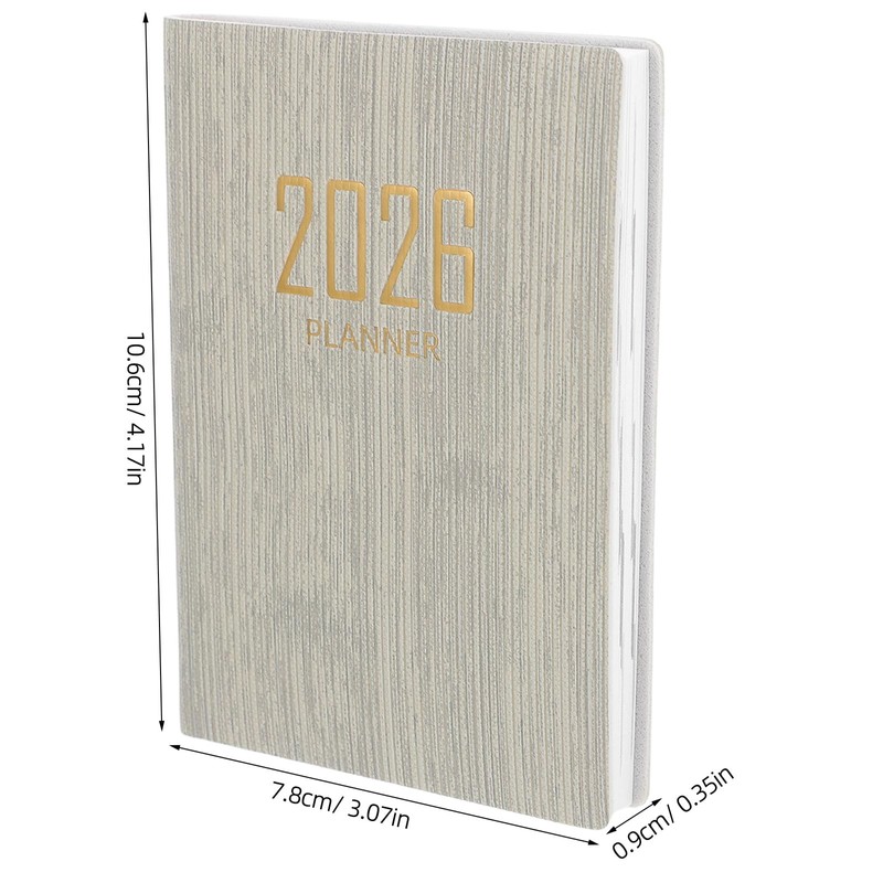 Operitacx 2026 Daily Planner Notebook A7 Size PU Leather Weekly
