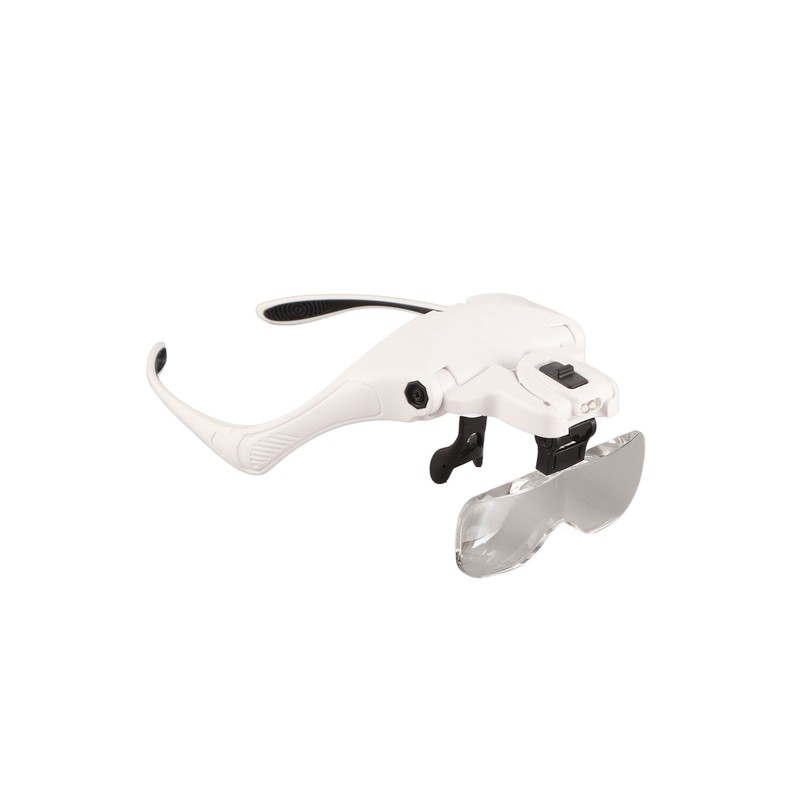 Head Mounted Magnifying Glass 2pcs LED Light Adjustable Rechargeable Headband