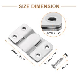 sourcing map 2 Pairs Flush Mount Bracket, 54 x 30mm Heavy Duty Picture Hanger Z Clip Bracket Interlocking Photo Frame Hook with Screw for Picture Display Art Gallery Wall Mount, Silver
