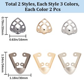 GORGECRAFT Pack of 12 6 Styles High Heels Toe Caps Metal Shoes Lace Protection Toe Protection Head Tip Cover Durable Shoes Hollow Diamond Elegant Accessories for Repair of Shoes with High Heels