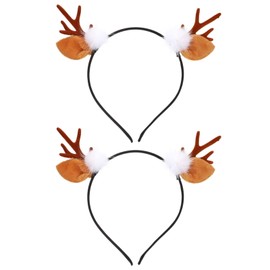 2pcs Antler Headband Flocked Deer Antlers Headband Christmas Reindeer Antlers Headband Deer Headband Hair Roller Clips Cosplay Headdress The Photo Delicate Resin Flocking Child