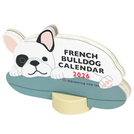 GreetingLife 2026 Calendar Animal Die Cut French Bulldog Desktop C-1713-ET