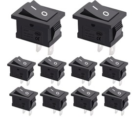 Mirhua Car Switch, SPST Minion/Off Toggle Switch 2 Pin AC 125V-250V Auto Motorcycle Boat Cutting Small Fan Small Appliances 10pcs AC125V-250