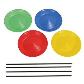 Hudora Multi Sports 4 Pieces Juggling Plates - Multicoloured, One Size