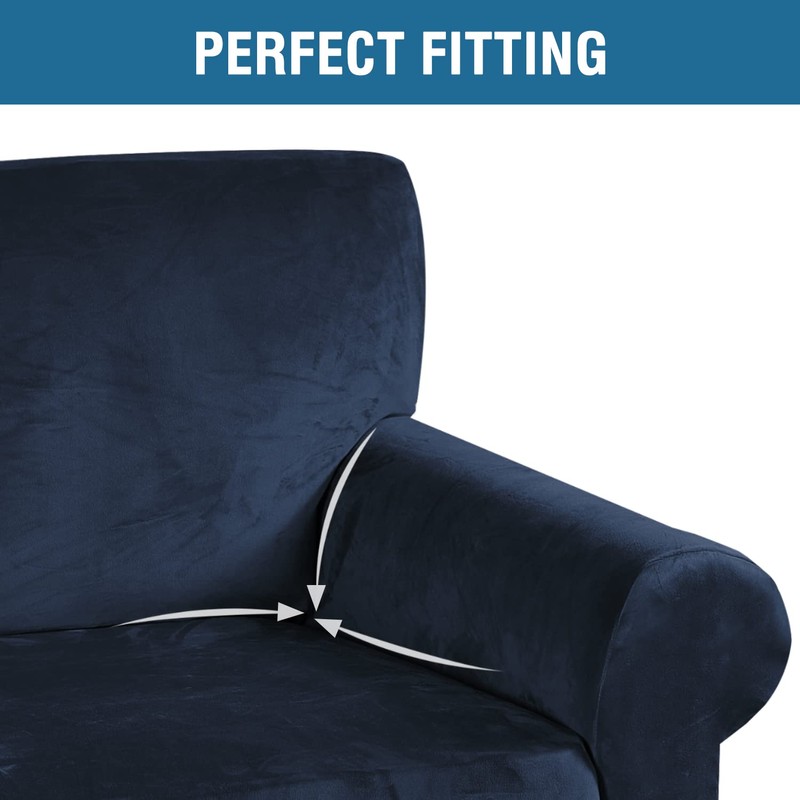 H.VERSAILTEX Stretch Velvet Sofa Covers for 3 Cushion Couch Covers
