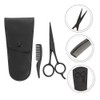3-Piece Beard Scissors Set Comb and PU Leather Storage Bag