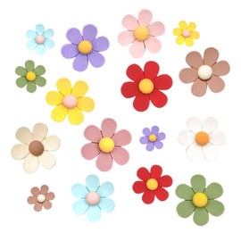 EOWVISN 30 Pieces Flower Refrigerator Magnets, Cute Refrigerator Magnets, 3D Whiteboard Magnets, Colorful Decorative Magnets, Suitable For Message Boards, Refrigerators, Photo Walls