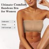 FULIER 2 Packs Women Bandeau Bra Padded Strapless Wireless Bralette
