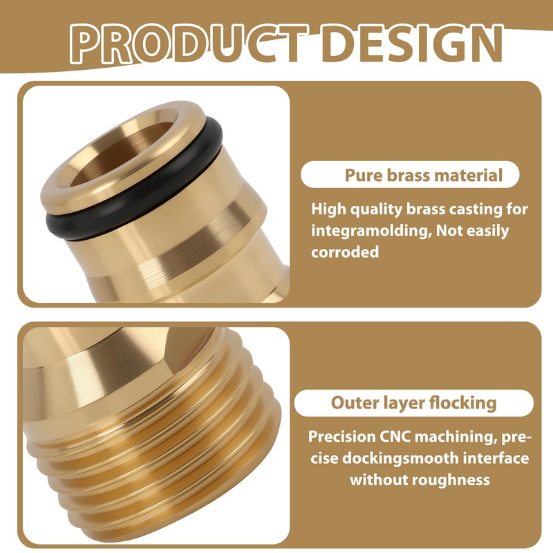 High-quality tap hose adapter, 3/4 inch male thread, brass plug-in