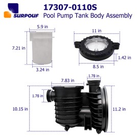 SURPOUF 17307-0110S Pool Pump Tank Body Assembly Compatible with Pentair Sta-Rite IntelliPro VS 3050 Pumps Trap Body Assembly Max-E-Pro Series Pool And Spa Inground Pump