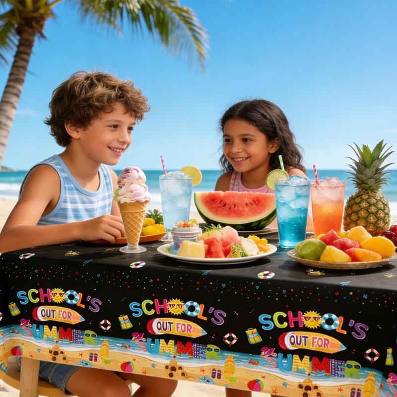 3Pcs School's Out for The Summer Tablecloths End of School