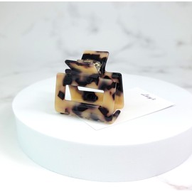(2 types) Mini marble square pin leopard / (2종) 미니 마블 사각 집게핀 호피