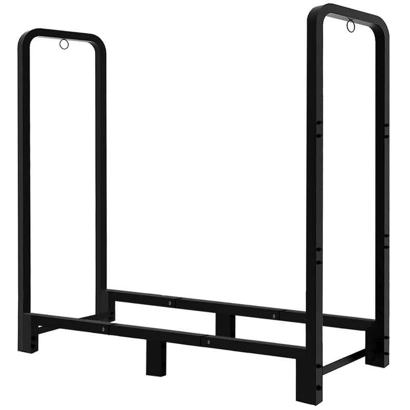 4Ft Firewood Rack Adjustable Fireplace Wood Holder for Outdoor Indoor