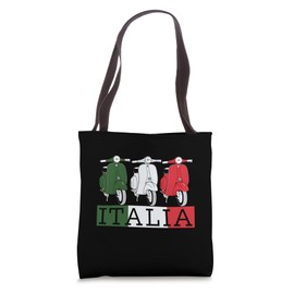 Italy Italian Flag Scooter Vespa Moped Rider Souvenir Gift Tote Bag