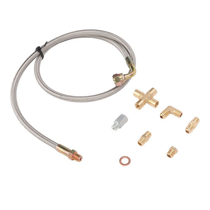 Turbo Oil Feed Line Kit 1/8PNT AN4 Fitting Oil Drain