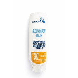 Bloqueador Solar IsaaQuim  Alta Proteccin FPS 30  Aceite de Oliva y Coco, Aloe Vera y Vitaminas C y E  Uso Corporal  100 G