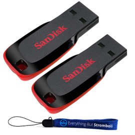 SanDisk 8GB Cruzer Blade Flash Drive 2 Pack SDCZ50-008G-B35 - Bundle with 1 Everything But Stromboli Lanyard