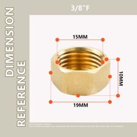 Bwintech 6 Pcs 3/8" Female BSP Thread Brass Female Cap Hex Socket Pipe Plug Fittings Connector for Pipe Connecting Conversion