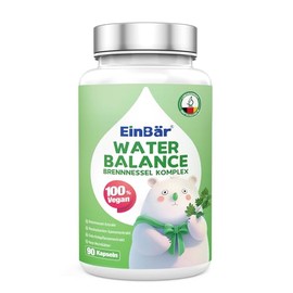 EinBär® Wasserbalance – 7-fach Brennnessel-Komplex mit Magnesium, Rosskastanie & Gotu Kola – 90 vegane Kapseln zur Unterstützung des Wasserhaushalts – laborgeprüft