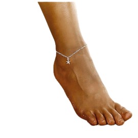 Cimenexe Bohemian Nautical Starfish Chain Anklets Silver Anklet Marine Life Anklets Bracelets Minimal Ankle Chains Foot Jewelry for Women and Girls
