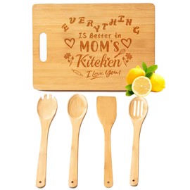Gifts for Mother's Day,Bamboo Cutting Board for Kitchen, Popular Mom Gifts, Wood Cutting Board Gift for mother, Cute Mom Gifts from Daughter Son, Kitchen Decoration Mothers Day Gifts