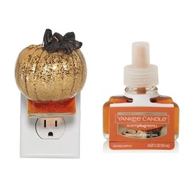 Yankee Candle Crackle Pumpkin ScentPlug Diffuser with a Pumpkin Cinnamon Swirl Home Fragrance Refill